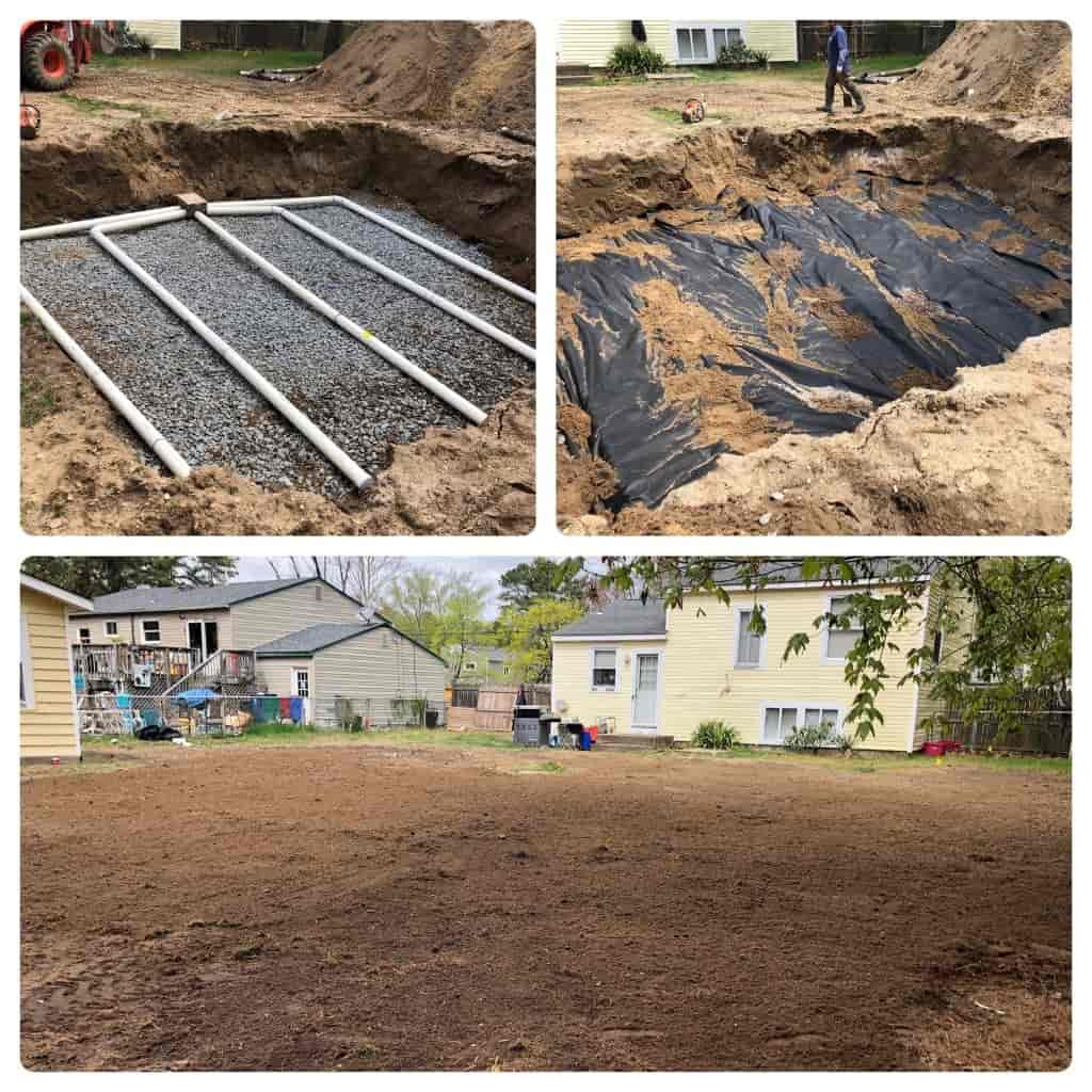 Leach Field Installation by young water and sewer