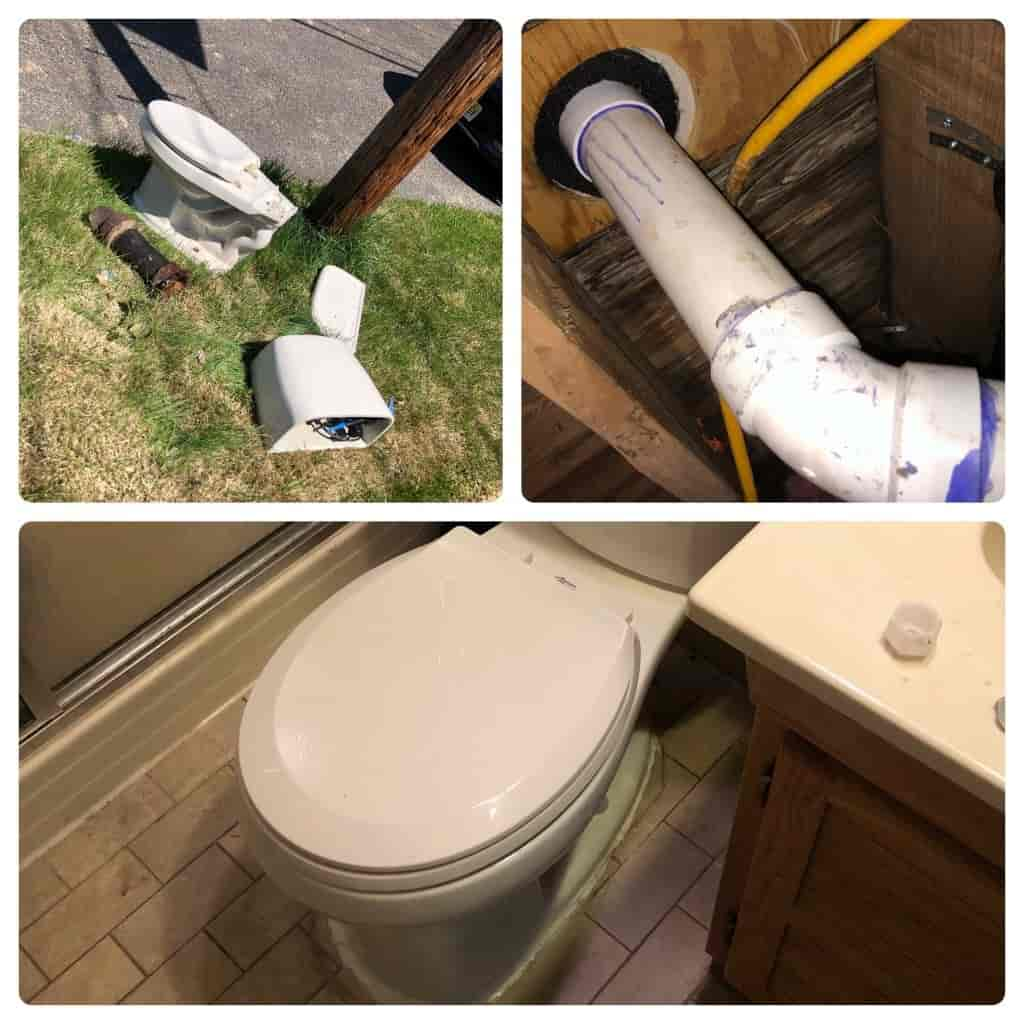 New toliet + Flange by young water and sewer