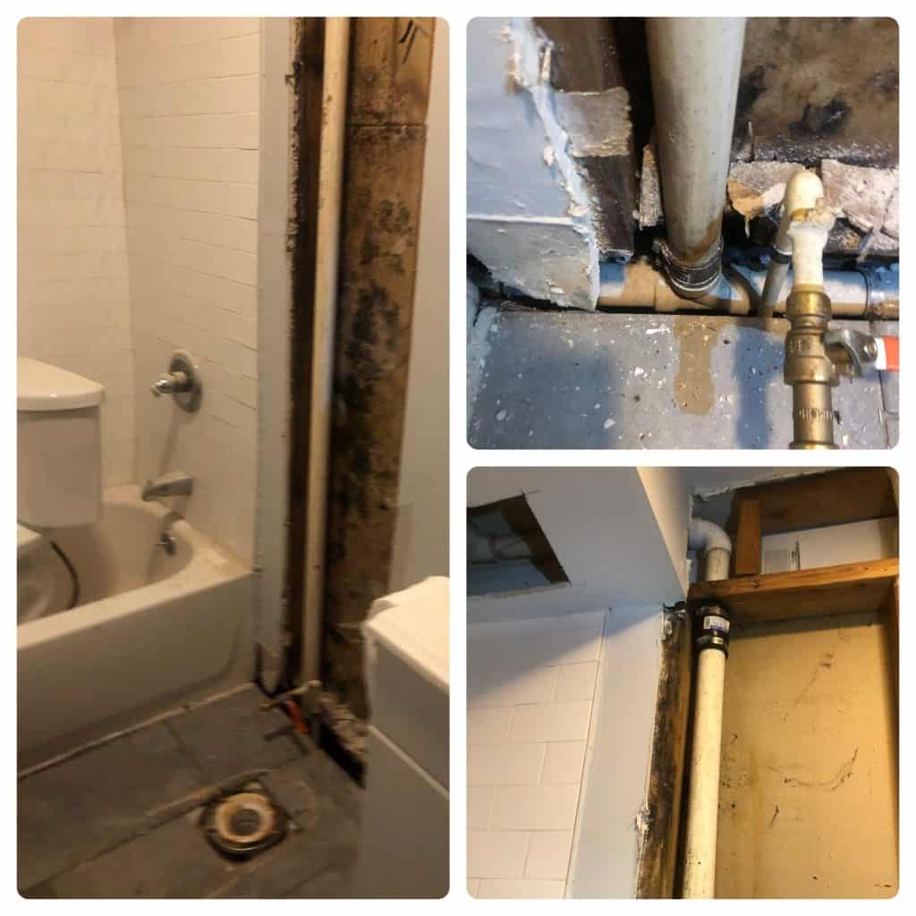 Bathroom piping for renovation